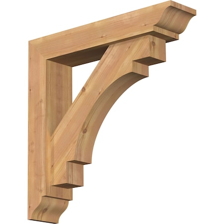 Merced Traditional Smooth Bracket W/ Offset Brace, Western Red Cedar, 5 1/2W X 26D X 26H